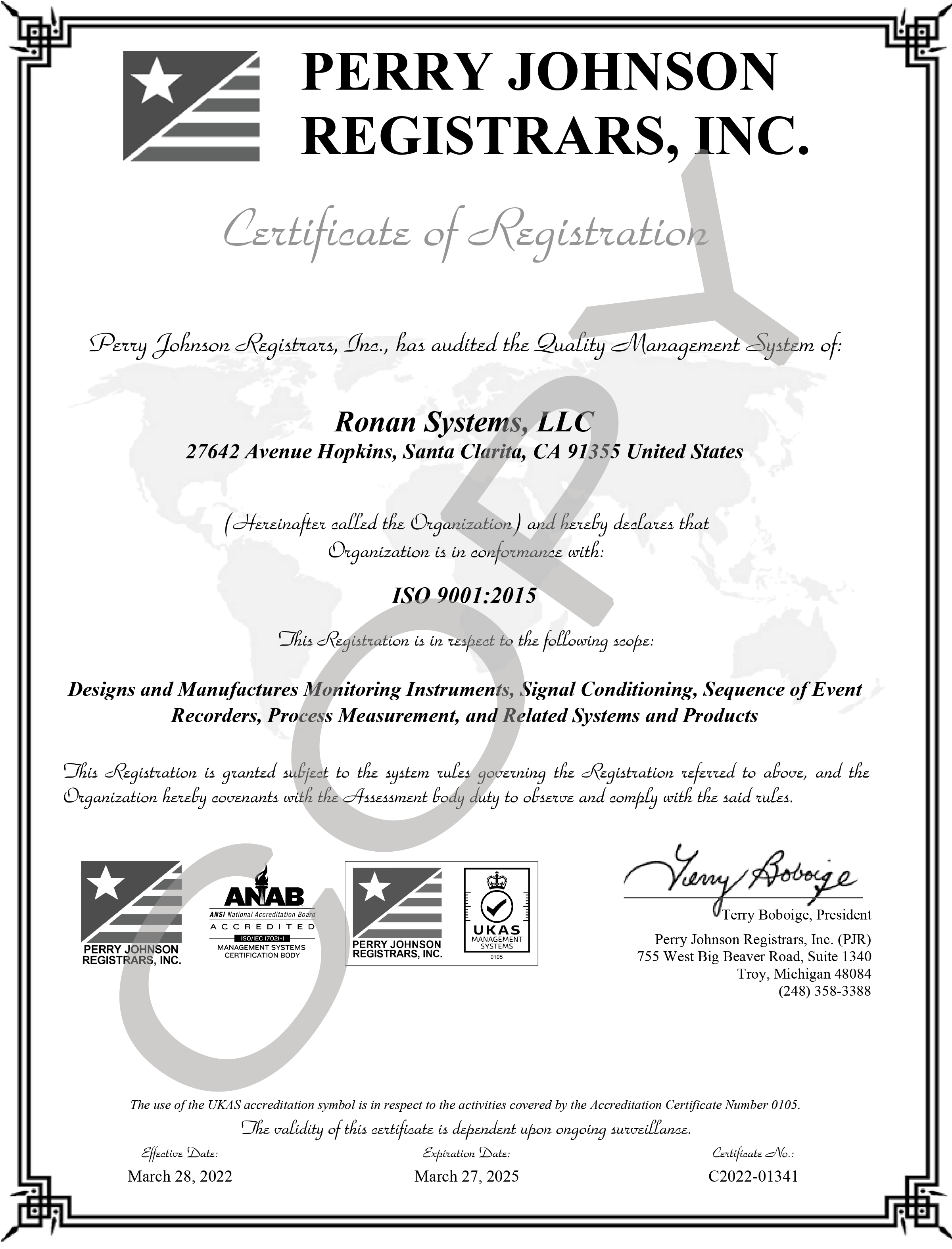 ISO 9001: 2015 CERTIFICATION