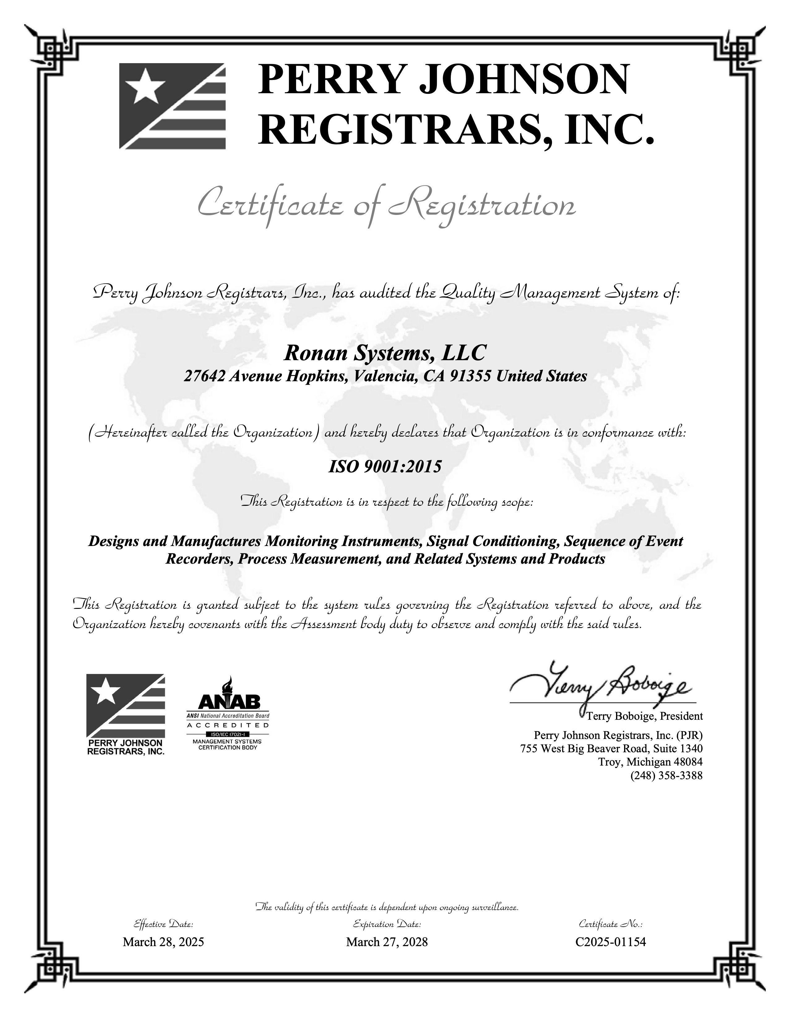 ISO 9001: 2015 CERTIFICATION